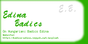 edina badics business card